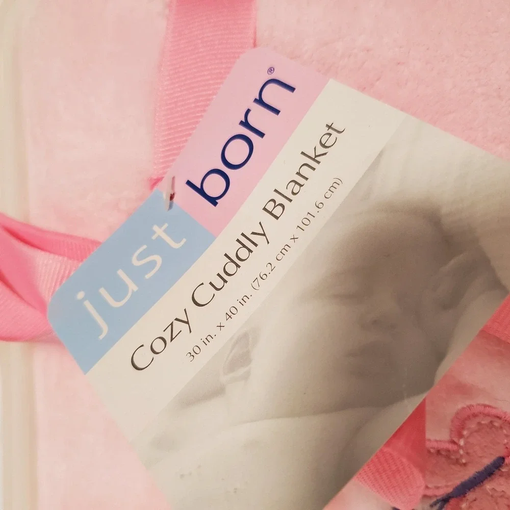 Just Born Pink BABY Blue Flower Purple Butterfly Blanket Fleece With Tags